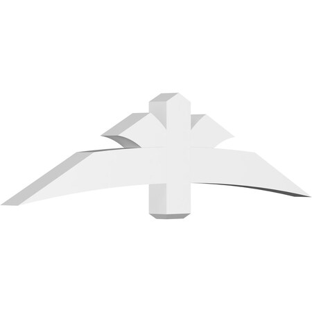 Ekena Millwork Davenport Architectural Grade PVC Gable Bracket, 72"W x 18"H x 4"D x 6"F, 6/12 Pitch GBP072X18X0406DAV00